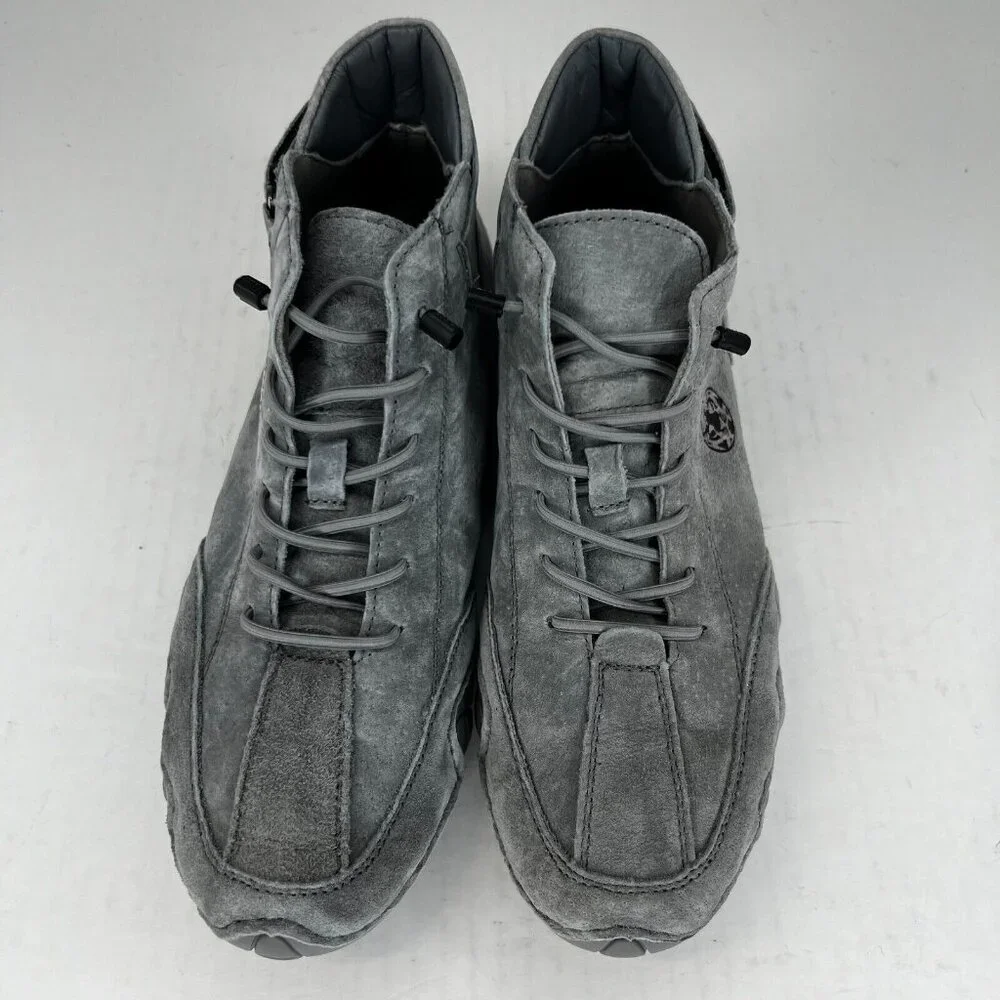 Clohoo Mens 1728250 Gray Suede Leather Lace Up High Top Size 40 Sneakers
